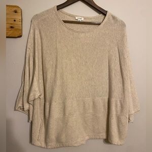 Pure Jill beige 3/4 top with pockets